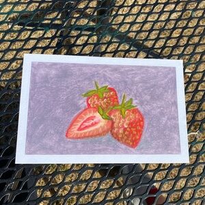 Original Oil Patel Strawberry Painting